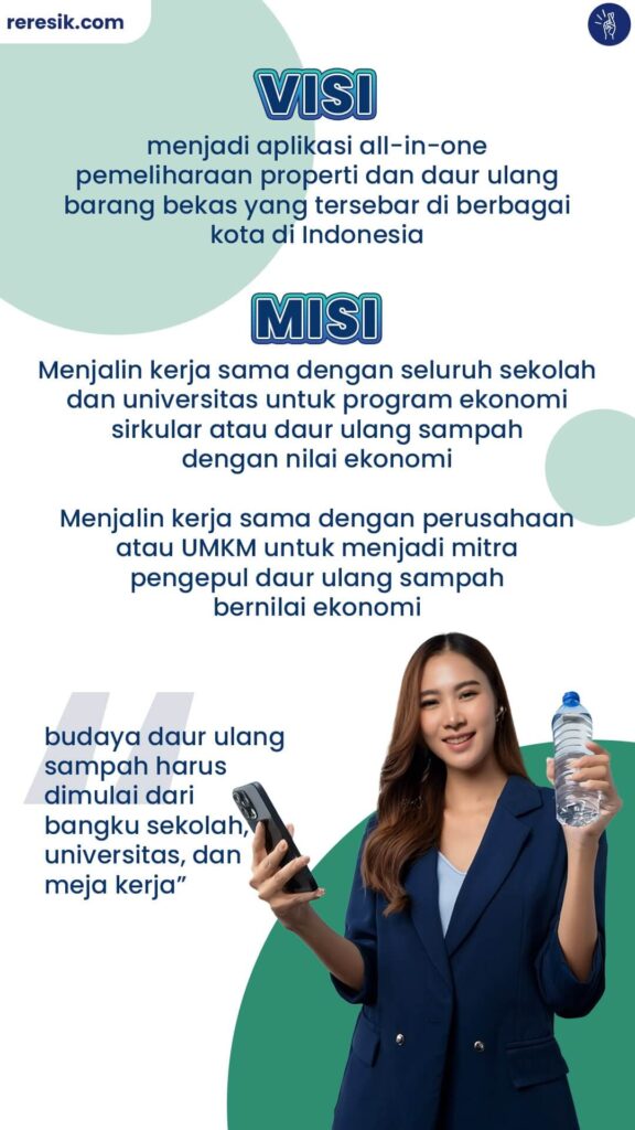 Visi misi aplikasi sampah online dari Reresik