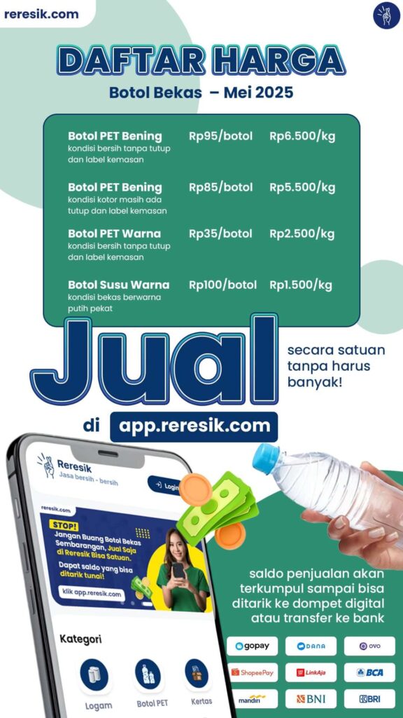 Harga Sampah Botol Plastik Air Minum Dalam Kemasan